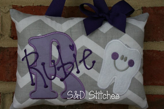 Girls Tooth Fairy Pillow Personalized Boutique Custom Made Etsy