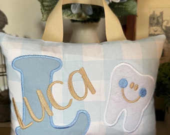 Almohada de Hada de los Dientes personalizada para regalo de bebé recién nacido para niños y niñas.