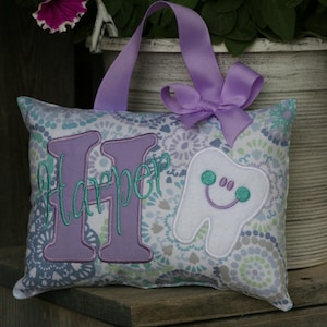 Tooth Fairy Pillow for Girls Personalized Purple Custom Made Boutique image 1