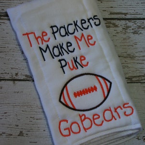 Chicago Bears Baby Gift - Burp cloth - Football - Baby Shower Personalized Gift - New Baby Gift - Baby Boy - New Baby Gift