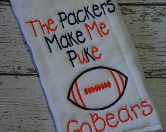 Chicago Bears Baby Gift - Burp cloth - Football - Baby Shower Personalized Gift - New Baby Gift - Baby Boy - New Baby Gift