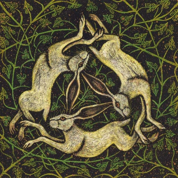 impression de « Trio de lièvres » sur du papier d'archives A4