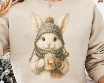 Winter Bunny Sweatshirt: Christmas Animal Lover Sweater
