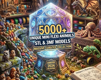 5000+ Mini Flexi Animals STL 3MF Models, Articulated STL Mega Pack, Flexi Animals STL + 3MF Files for 3D Printing, Instant Lifetime Access