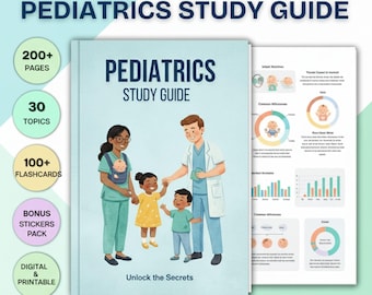 Pediatrics Study Guide With Flashcards, Nursing School Notes, Pediatric Nursing, Medical Notes, Nursing Study Notes, 2024-25 Edition