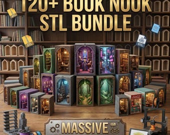 120+ STL-Dateien für Bücherecken, Bibliotheks-Bücherecken, Miniatur-Bücherregal-Dioramen, Fantasy, Horror, japanische Dioramen – lebenslanger Zugriff