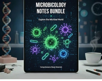 Mikrobiologie Notizen mit Karteikarten und Aufklebern, Mikrobiologie Meisterklasse Notizen, Pflegestudiennotizen, Biologie Karteikarten Paket,