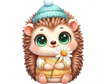 Hedgehog Clipart Collection: 10 PNGs with Transparent Background for Crafts & Design for commercial use