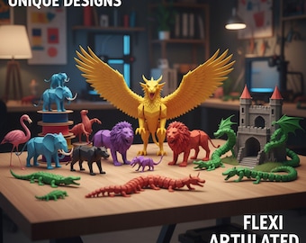 150+ gelede Flexi-minidieren, Flexi 3D-printmodellen, 3D-printmodelbundel STL, tafelblad, DnD, alleen figuur, speelgoed voor kinderen STL-bestand,