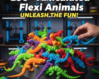 150+ gelede Flexi-minidieren, Flexi 3D-printmodellen, 3D-printmodelbundel STL, speelgoed voor kinderen STL-bestand, tafelblad, DnD, alleen figuur