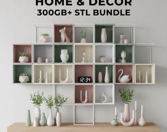 Paquete de impresión de más de 300 GB de archivos STL para decoración del hogar, archivos 3D para decoración del hogar, jarrones, lámparas, jardineras, arte mural y modelos organizadores.