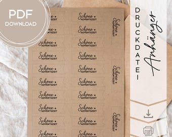 Gift tag "Happy Advent" 01 – DIN A4 PDF template