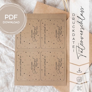 PDF template bag closure guardian angel 01, DIN A4 template for self-printing