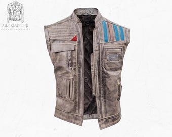 Finn Star Wars Leather Vest: Rise of Skywalker Cosplay Waistcoat