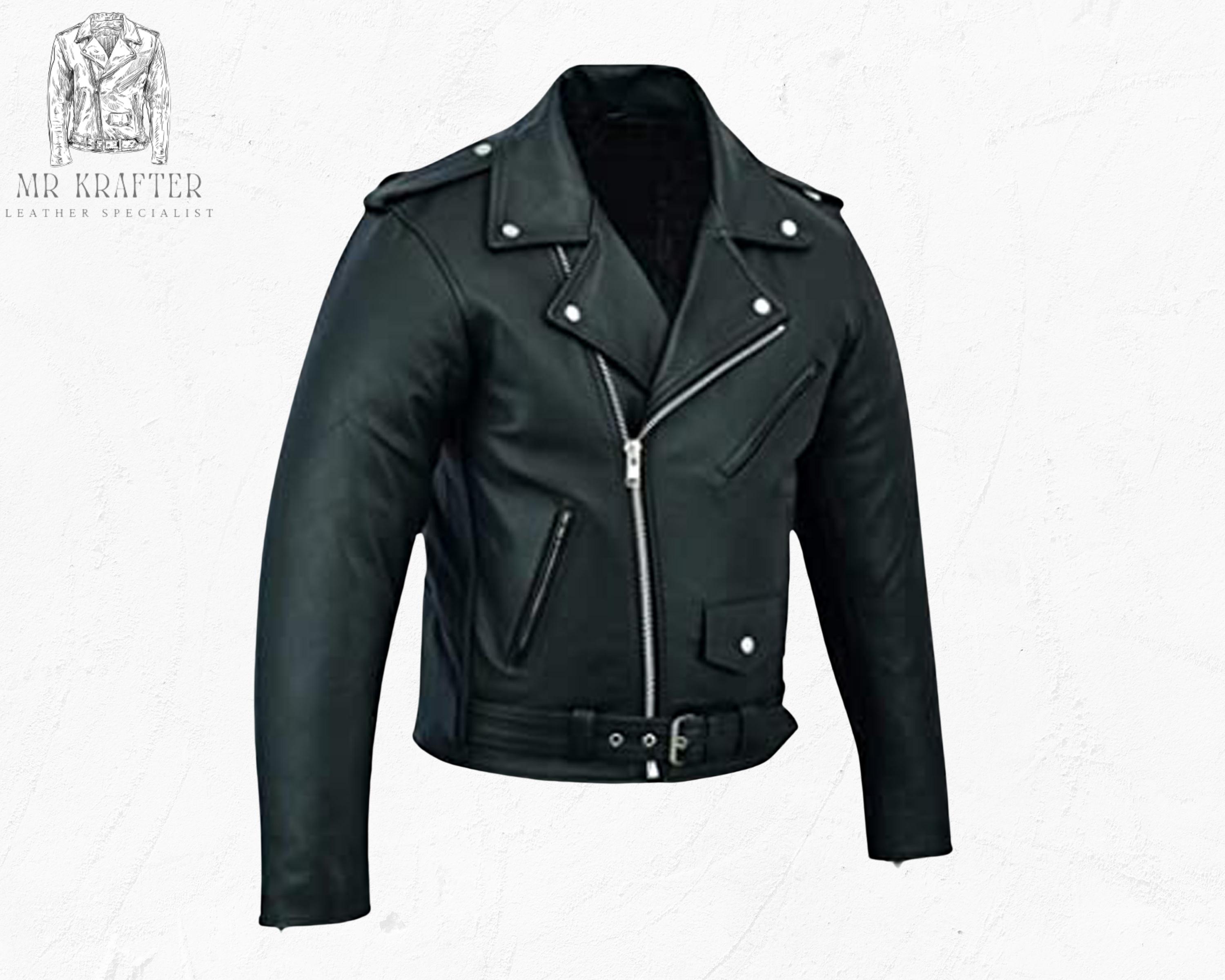 Marlon Brando Perfecto Sheepskin Leather Biker Jacket, Vintage