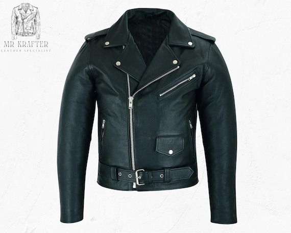 Marlon Brando Perfecto Sheepskin Leather Biker Jacket, Vintage
