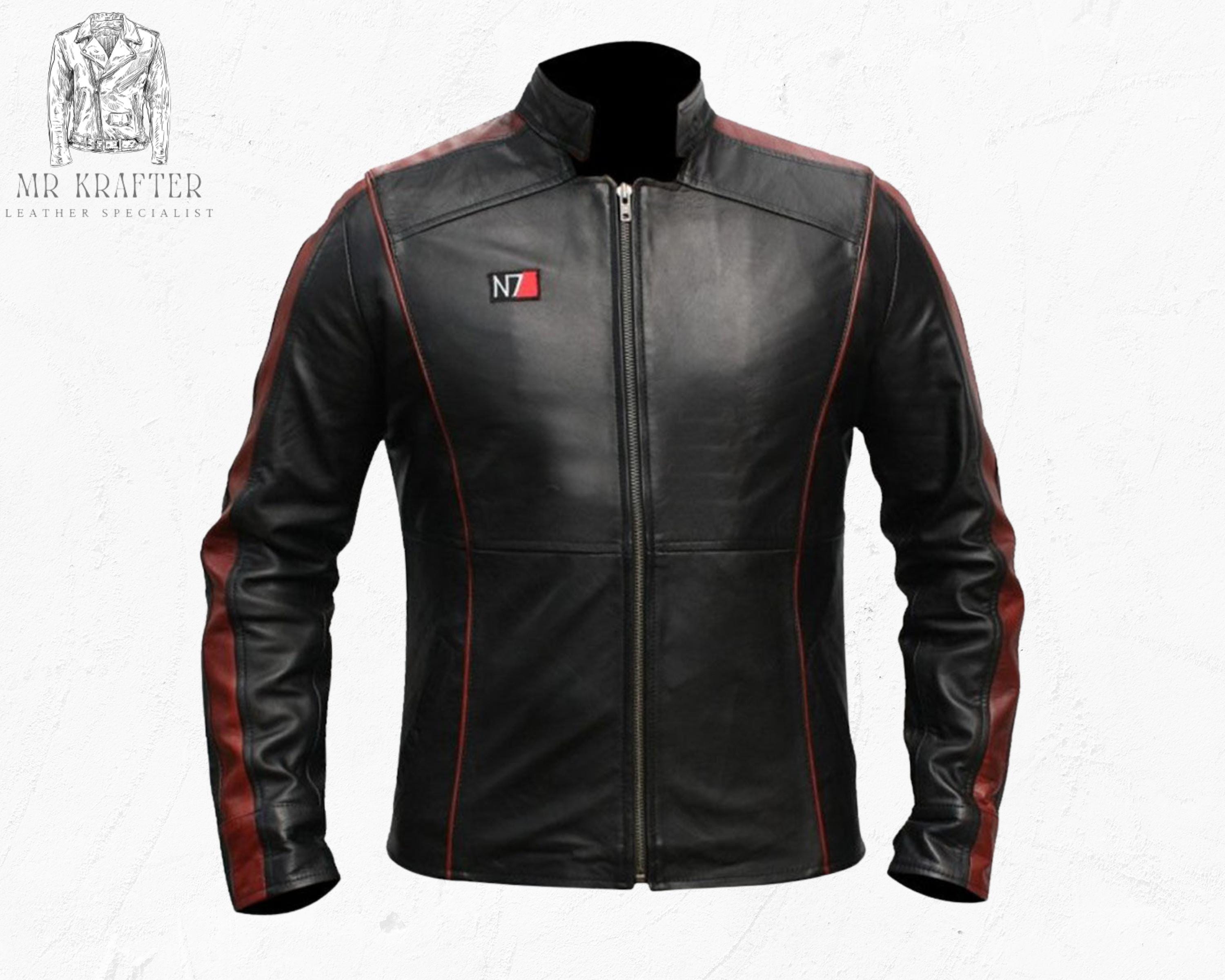 N7 Leather Jacket | Mass Effect Commander Shepard Cosplay - Etsy
