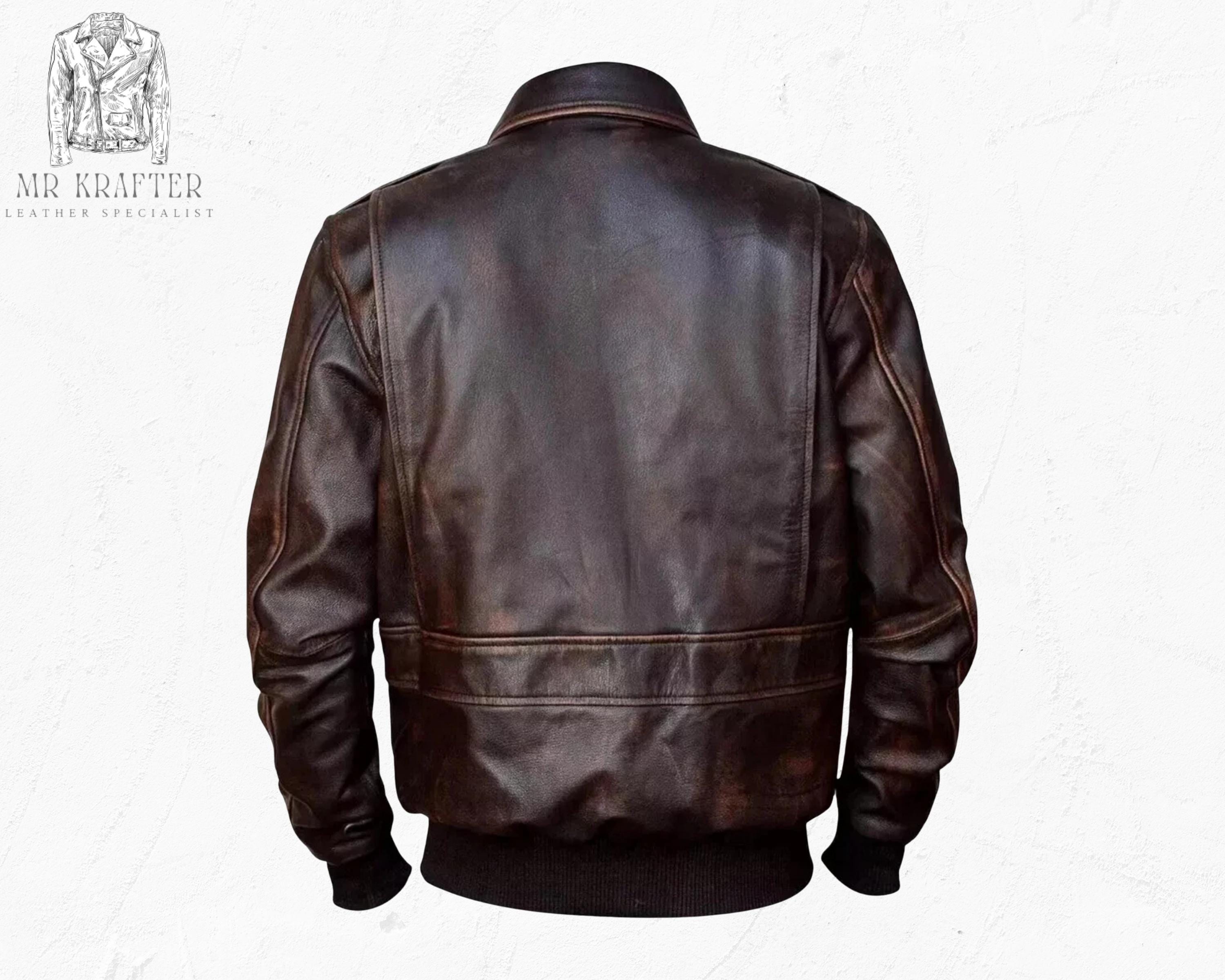 Vintage A2 Aviator Leather Jacket: Distressed Brown Sheepskin