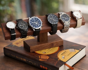 Soporte de exhibición de joyería en forma de T de madera maciza / Soporte minimalista para relojes / Organizador de pulseras / Estante para vitrinas de venta al por menor / Accesorio de escritorio
