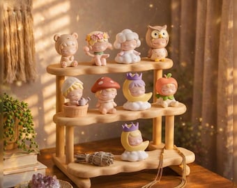 Expositor de madera de varios niveles: organizador de tocador para maquillaje, joyas y juguetes.