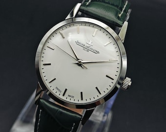 Vintage Jagger-LeCoultre Club Watch: Restored Swiss Manual Winding White JLC