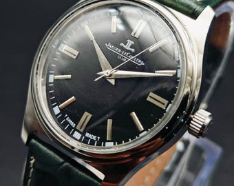 Vintage Jaeger-LeCoultre Club Watch: Restored Swiss Manual Winding-Black JLC