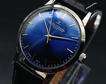 Vintage Jaeger-LeCoultre Club Watch: Restored Swiss Manual Winding Blue