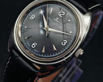 Vintage Jaeger-LeCoultre Club Watch: Restored Swiss Manual Winding-Black JLC