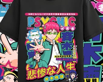 SAIKI K "annoyed face" Saiki Kusuo no Sai Nan SHIRT, Anime Shirt, Anime Lovers Shirt, Graphic Anime Tee, Manga Shirt, Gift T-shirt Anime