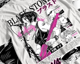 Nana Osaki T-shirt Black Stones Girl Kawaii Manga Anime Graphic