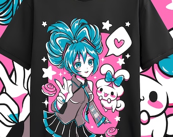 UNISEX - Hatsune Miku T-Shirt, Kawaii, Anime Girl, Project Diva Vocaloid Shirt, Gift Anime Manga Shirt, Gift Anime Lovers Shirt, Gift Tshirt