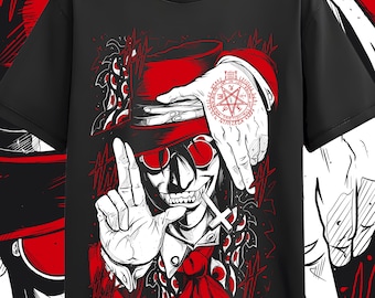 Koszulka unisex Ultimate Vampire, bluza z kapturem Vampire, koszulka anime Hellsing, bluza z kapturem Alucard Hellsing, koszulka Hellsing, bluza z kapturem Pentagram, koszulka Hellsing
