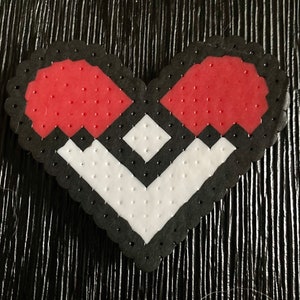 Pokeball Heart Perler Bead Digital Pattern