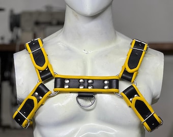 Handmade Cowhide Leather Chest Harness – Adjustable Body Strap
