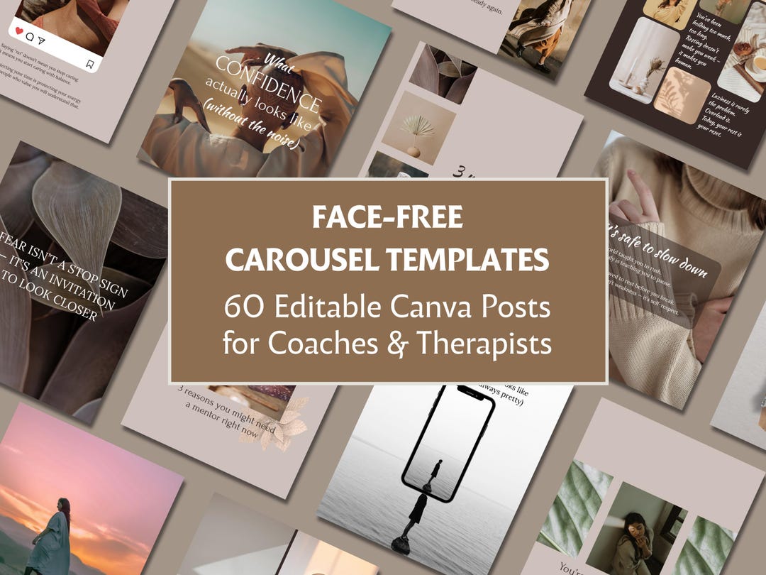 Instagram Carousel Templates for Coaches | Faceless Canva Slides ...