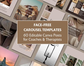 Instagram Carousel Templates for Coaches | Faceless Canva Slides | Editable Social Media Kit