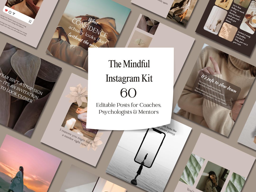 60 Neutral Instagram Carousel Templates Canva Templates for Coaches ...
