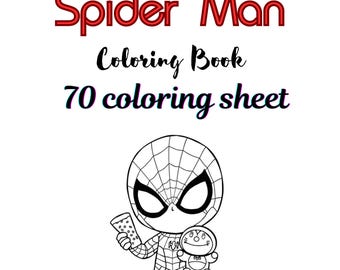 Livre de coloriage ultime de Spider-Man : téléchargement immédiat avec 70 designs amusants