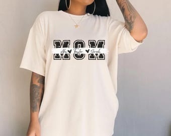 Custom Mama Shirt with Kid Name, Personalized Mom Shirt, Minimalist Mommy Custom Gift for Mother, Custom Kid Name Shirt, Mother's Day