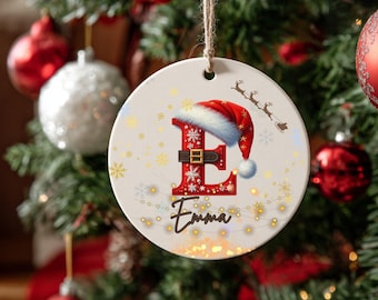 Personalized Letter Name Ornament: 2025 Christmas Family Keepsake, Custom Name Christmas Sublimation, Initial Ornament, Christmas Decor