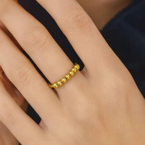 Anxiety bead ring, Fidget ring, Anti stress ring, Calming ring, Stress relief, Anti anxiety ring, Worry ring, Mental health gift, Goldfilled