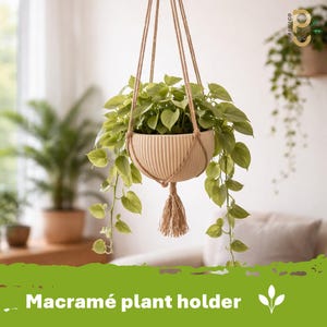 Macetero de macramé: macetero colgante de interior hecho a mano