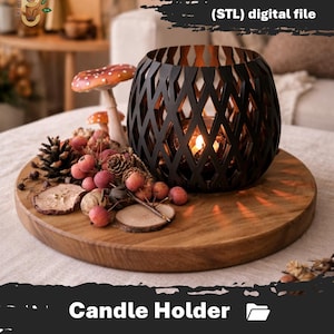 Modern Candle Holder STL – 3D Print File, Support-Free Design