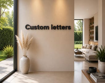 Aangepaste 3D-letterlogo-letters voor uw unieke muurontwerp, Zelfklevend, Gepersonaliseerd, Lettertype Arial Black