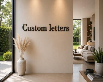 Aangepaste 3D-letterlogo-letters voor uw unieke muurontwerp, Zelfklevend, Gepersonaliseerd, Lettertype Bodini MT