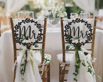 Wedding "Mr & Mrs" chair decoration