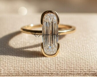 Elegant Moissanit-evighetsring: Minimalistisk armband i 14 karat guld