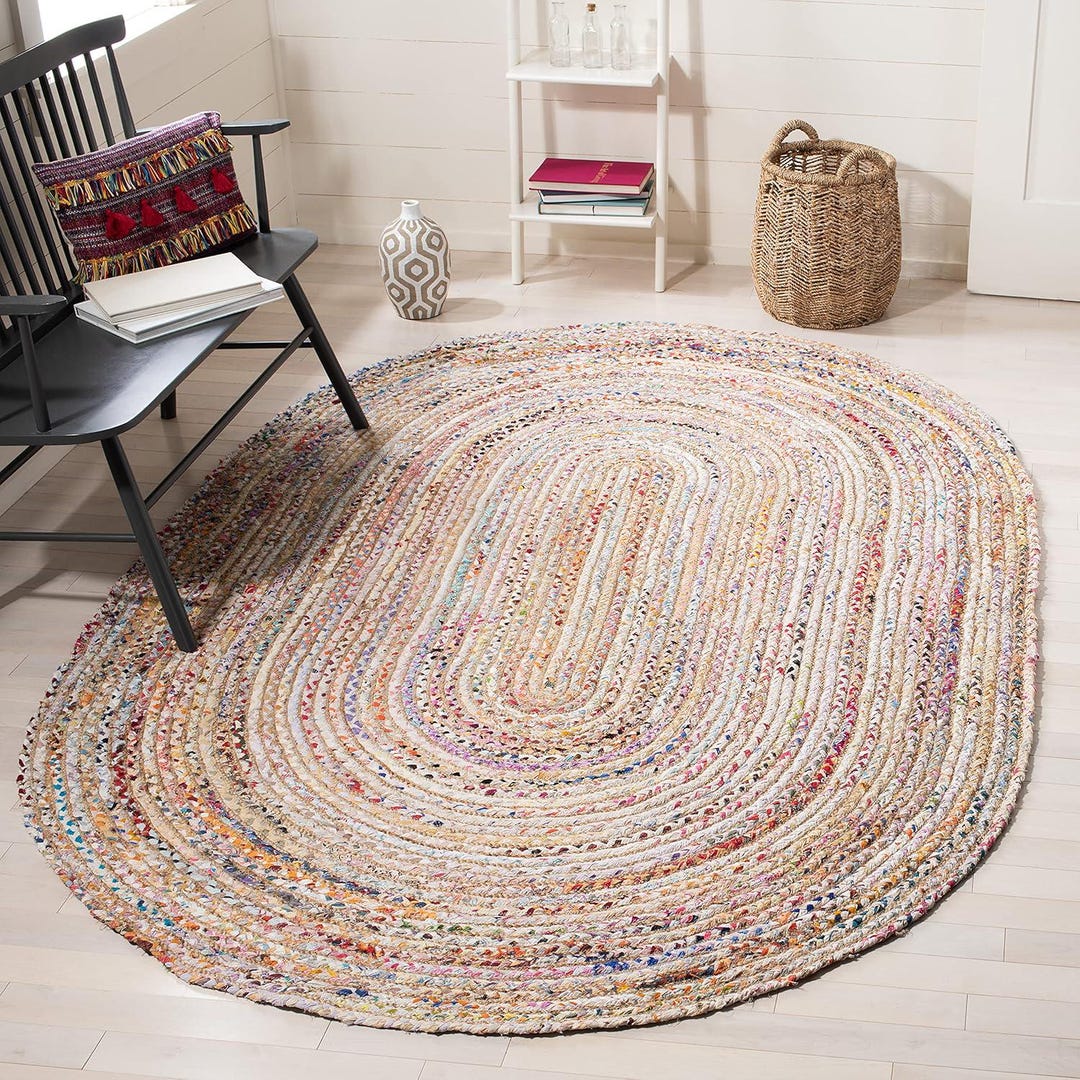 Polyester Oval Rug Handmade Braided Jute Rug - Bohemian Oval Rag - Colorful Area Rug - Etsy