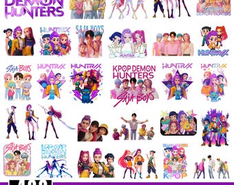 400 Huntrix Kpop Demon Hunters PNG SVG, Kpop Idol Group Shirt design,Girl Dinner Png,Saja Boys Girls Bands Png,Huntrix fans,Digital Download