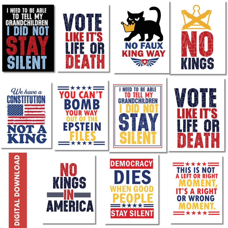 Poster for No Kings March - Etsy